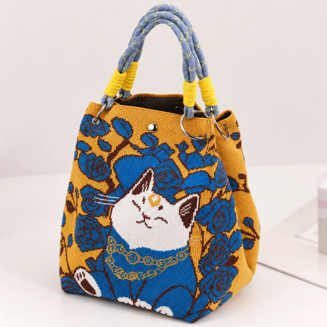 Blue Garden Cat — AI-enhanced product image