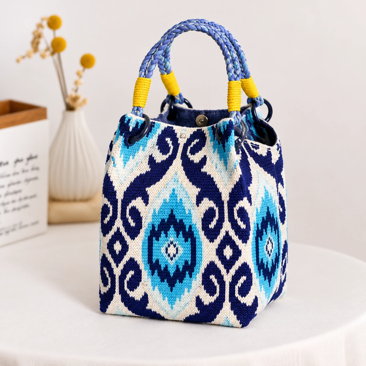 Ocean Ikat — AI-enhanced product image
